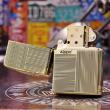 Bật lửa Zippo đồng khối khắc ô vuông kẻ sọc Bản Amorr