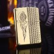 Bật lửa Zippo đồng khối khắc skull moto Harley Davidson