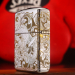 Bật Lửa Zippo Đồng Mạ Chrome Khắc Rồng Cuộn