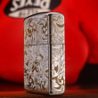 Bật Lửa Zippo Đồng Mạ Chrome Khắc Rồng Cuộn
