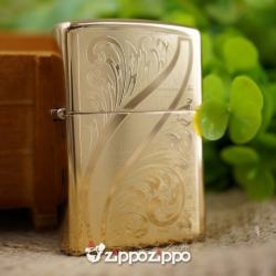 BẬT LỬA ZIPPO ĐỒNG VÀNG KHẮC HOA VĂN TINH XẢO - Mã SP: ZPC1471