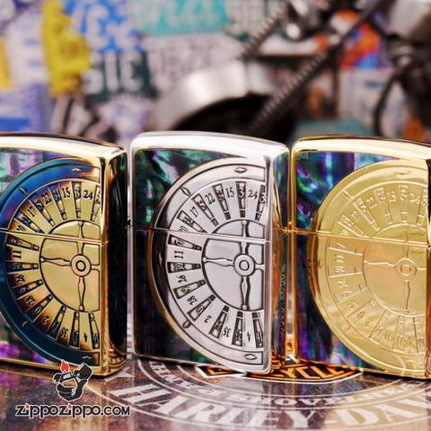 Bật Lửa Zippo Giới Hạn Dát Mục Phi Tiêu May Mắn Mạ Vàng