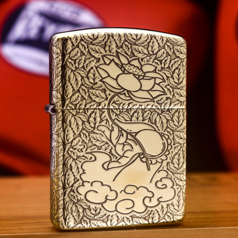 Bật Lửa Zippo Hình Khắc Bàn Tay Phật Cầm Sen Bản Armor
