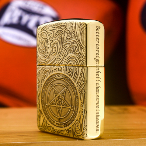 Bật Lửa Zippo Hình Khắc Hoa Văn Ngôi Sao Lucifer Phiên Bản Vỏ Dầy Armor
