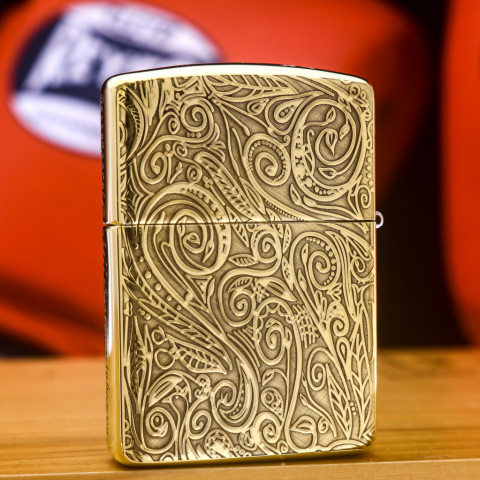 Bật Lửa Zippo Hình Khắc Hoa Văn Ngôi Sao Lucifer Phiên Bản Vỏ Dầy Armor