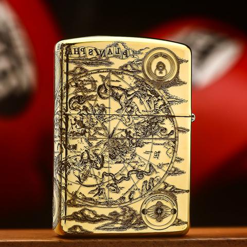 Bật lửa Zippo khắc bản đồ kỷ nguyên 3 bản Armor đồng bóng