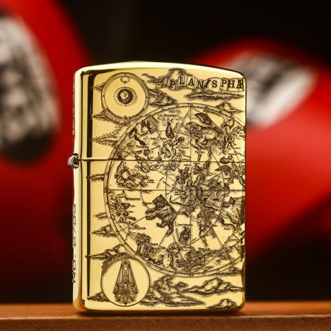 Bật lửa Zippo khắc bản đồ kỷ nguyên 3 bản Armor đồng bóng