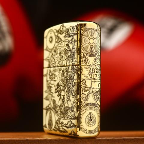 Bật lửa Zippo khắc bản đồ kỷ nguyên 3 bản Armor đồng bóng