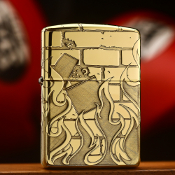 Bật lửa zippo khắc bức tường ngọn lửa Zippo bản Armor - Mã SP: ZPC3316-169