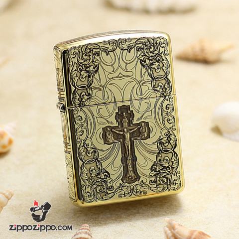Bật Lửa Zippo Khắc Chữ Thập Và Kinh Thánh