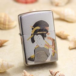 Bật Lửa Zippo Khắc Hình Cô Gái Nhật Bản Ukiyo-e geisha - Mã SP: ZPC2571
