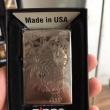 Bật lửa zippo khắc hoa văn hổ xuống núi mầu bạc