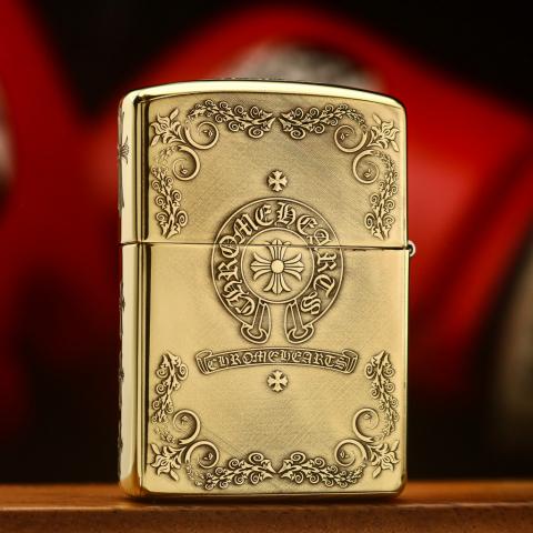 Bật lửa Zippo khắc hoa văn tôn giáo chữ Thập bản Armor đồng bóng
