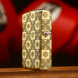 Bật lửa zippo khắc hoa văn ý Caro bản armor đồng bóng