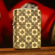 Bật lửa zippo khắc hoa văn ý Caro bản armor đồng bóng