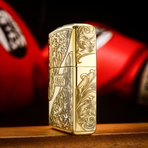 Bật Lửa Zippo Khắc Lô Gô Hoa Văn Trái Tim