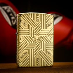 Bật lửa Zippo khắc logo họa tiết Layer bản armor đồng bóng - Mã SP: ZPC3328-169