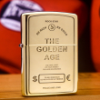 Bật lửa zippo khắc lứa tuổi vàng bản đồng bóng - zippo the gorlden age