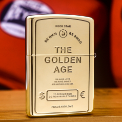 Bật lửa zippo khắc lứa tuổi vàng bản đồng bóng - zippo the gorlden age - Mã SP: ZPC3280-254 