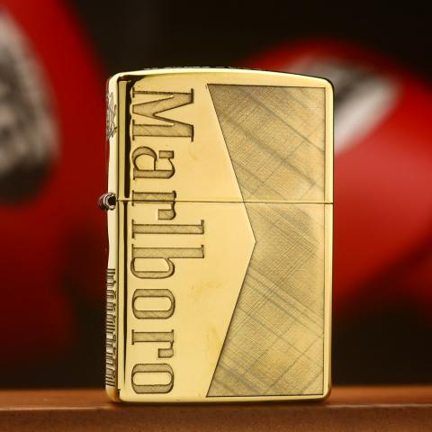 Bật lửa Zippo khắc Marlboro full 5 mặt bản đồng bóng giới hạn