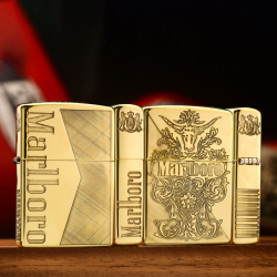 Bật lửa Zippo khắc Marlboro full 5 mặt bản đồng bóng giới hạn - Mã SP: ZPC3323-254