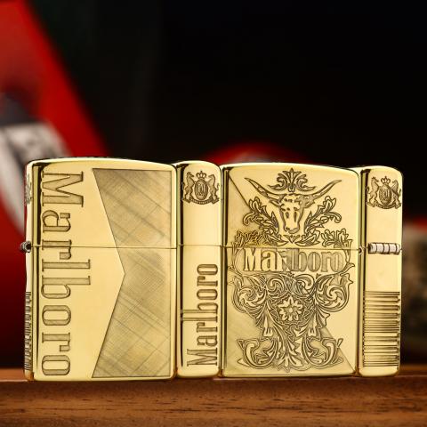 Bật lửa Zippo khắc Marlboro full 5 mặt bản đồng bóng giới hạn