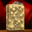 Bật lửa zippo khắc nổi hình Đầu Lâu bản Armor đồng bóng