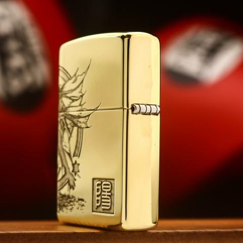 Bật lửa Zippo khắc thiên thần và ác quỷ bản đồng bón