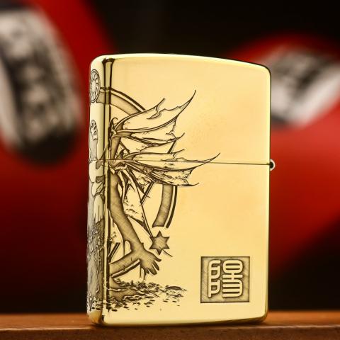 Bật lửa Zippo khắc thiên thần và ác quỷ bản đồng bón