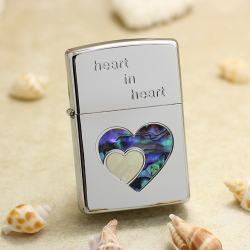 Bật Lửa Zippo Khảm Trai Xanh Trái Tim Và Linh Hồn - Mã SP: ZPC3137