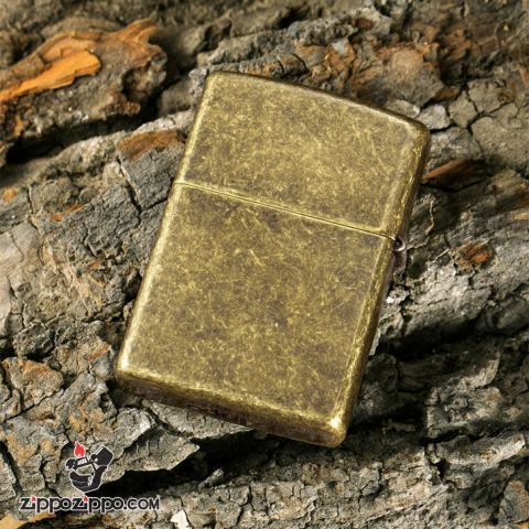 Bật Lửa Zippo Mạ Antique Brass Khắc Cây Sự Sống - SKU 29149