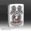 Bật lửa zippo mạ bạc khắc hình phật thích ca