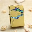 Bật Lửa Zippo Mạ Vàng Khảm Trai Xanh Nụ Hôn Tình Yêu