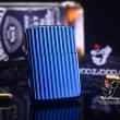 Bật Lửa Zippo Mạ Xanh Titan Hai Mặc Thẳng Sọc Dọc