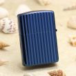 Bật Lửa Zippo Mạ Xanh Titan Hai Mặc Thẳng Sọc Dọc