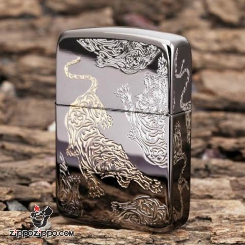 Bật lửa Zippo Màu Đen Bản 1941 khắc song hổ