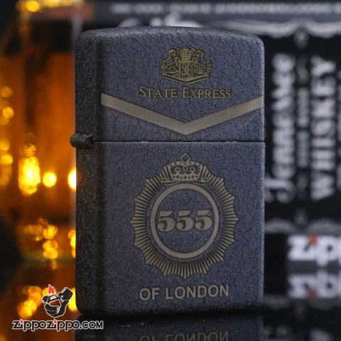 Bật Lửa Zippo Màu Đen Nhám Khắc Bao  555