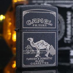 Bật Lửa Zippo Màu Đen Nhám Khắc Camel - Mã SP: ZPC2222