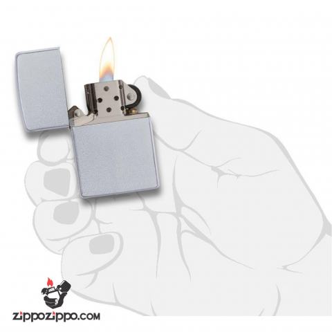 Bật Lửa Zippo Mạ Chrome Ánh Satin - SKU 205 – Zippo Satin Chrome