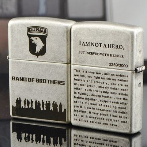 Bật lửa Zippo phiên bản Antique Bạc Band of Brothers