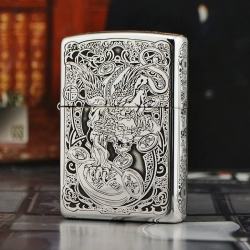Bật lửa Zippo phiên bản Armor Bạc nguyên khối khắc Tỳ Hưu - Mã SP: ZPC1917