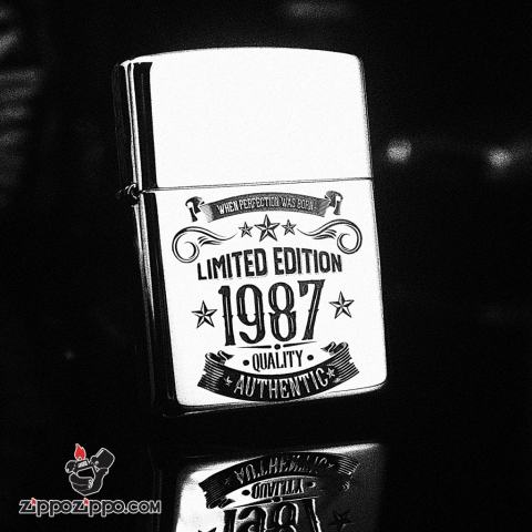 Bật lửa Zippo phiên bản Bạc nguyên khối Chạm Khắc Logo Limited 1987 Bản Armor