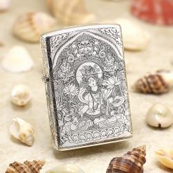 Bật lửa Zippo phiên bản Bạc nguyên khối Goddess of Mercy - Mã SP: ZPC0901