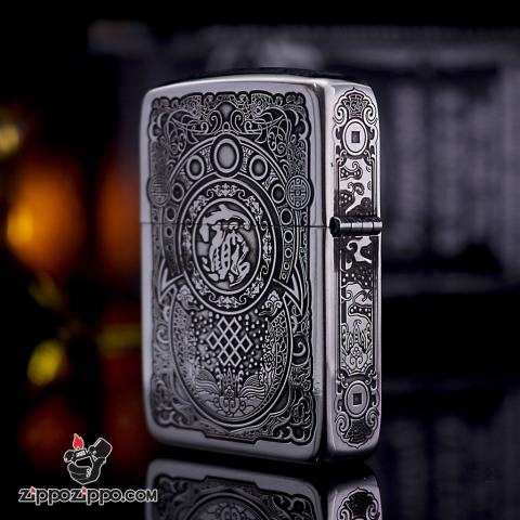 Bật Lửa Zippo Phiên Bản Bạc Nguyên Khối Khắc Tỳ Hưu BẢn 1941