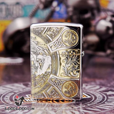 Bật Lửa Zippo phiên bản Chrome chạm khắc Apocalypse bốn hiệp sĩ