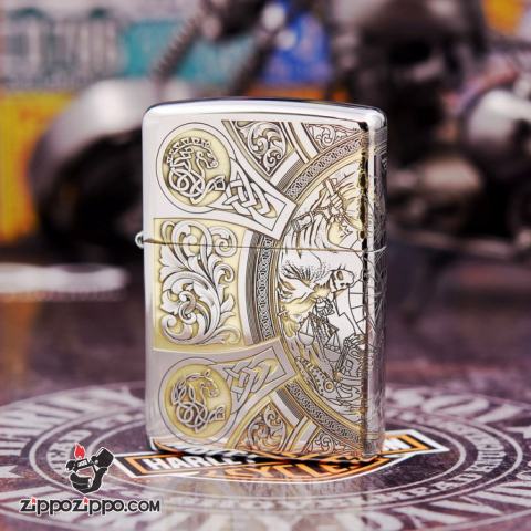 Bật Lửa Zippo phiên bản Chrome chạm khắc Apocalypse bốn hiệp sĩ