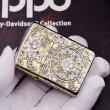 Bật lửa Zippo phiên bản chrome chạm khắc vòm hoa Mẫu Đơn vỏ dày