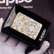 Bật lửa Zippo phiên bản chrome chạm khắc vòm hoa Mẫu Đơn vỏ dày