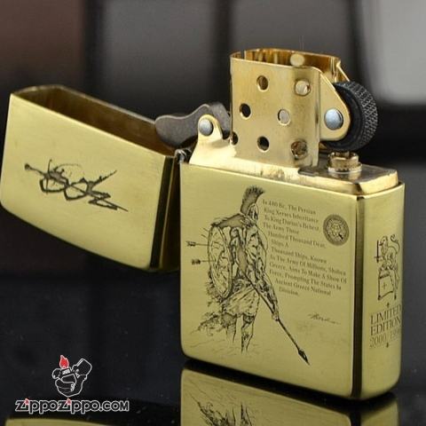 Bật lửa Zippo phiên bản Đồng Bóng Khắc 300 chiến binh