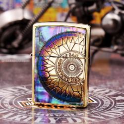 Bật Lửa Zippo Phiên Bản Giới Hạn Đồng Đốt Khắc La Bàn Khảm Trai - Mã SP: ZPC2556